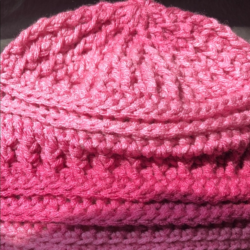 Vibrant Pink Crocheted Beanie Hat - Picture 7 of 8